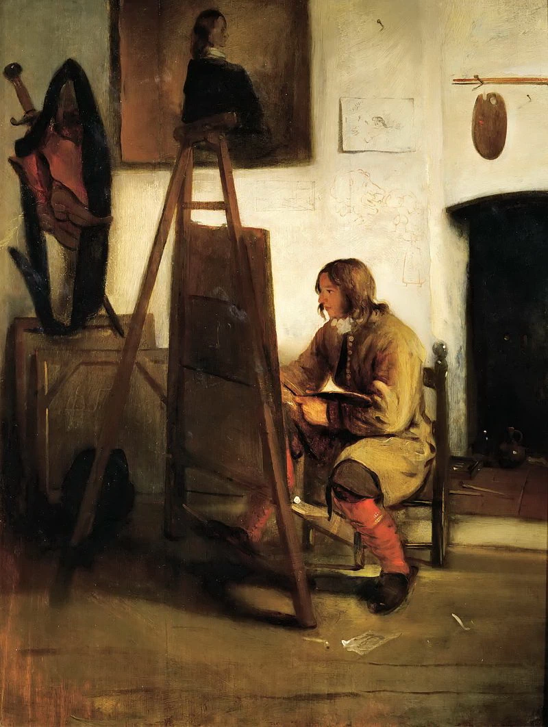 Giovane pittore nello studio - Department of Paintings of the Louvre